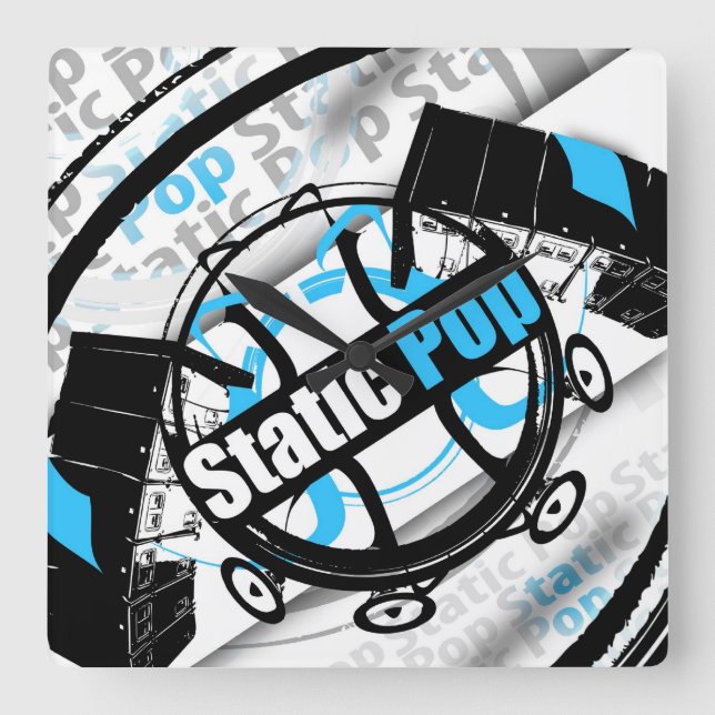 Relógio Quadrado Pulso de disparo estático do pop (Frente)