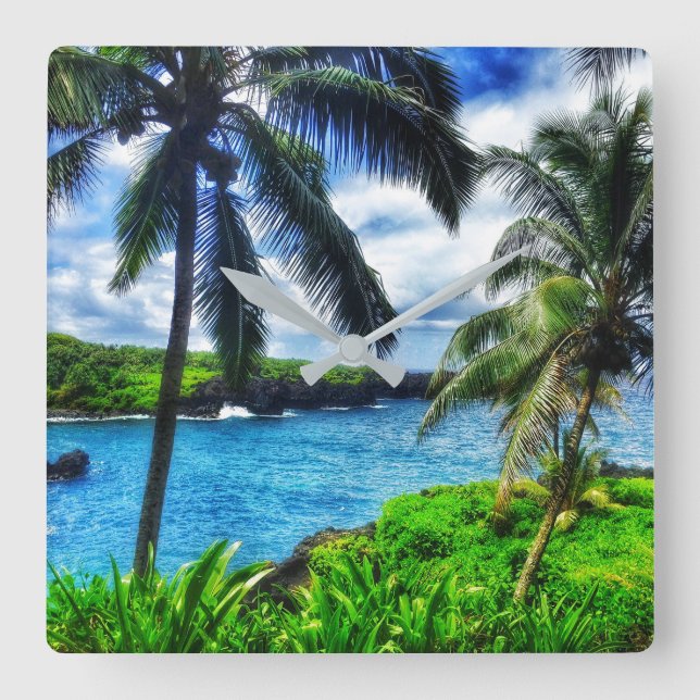 Relógio Quadrado Pulso de disparo havaiano (Frente)