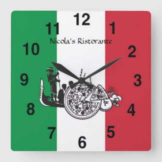 Relógio Quadrado Pulso de disparo italiano de Pizzaria do