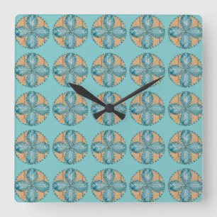 Relógio Quadrado Pulso de disparo quadrado com design da flor de
