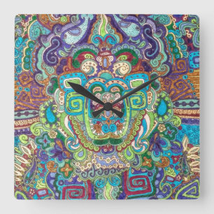 Relógio Quadrado pulso de disparo quadrado com design funky em