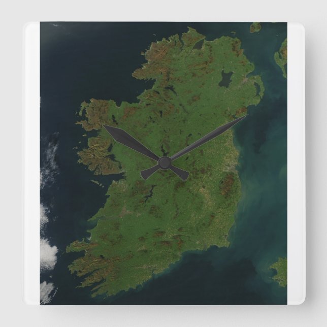 Relógio Quadrado Pulso de disparo satélite do mapa de Ireland (Frente)