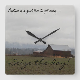 Relógio Quadrado Pulso de disparo velho do celeiro de Washington