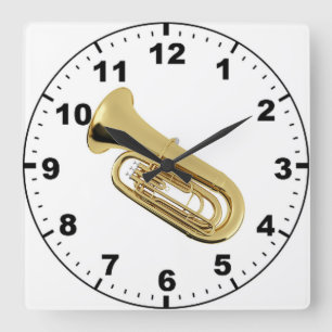 Relógio Quadrado Pulsos de disparo de parede do design da "tuba"
