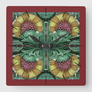 Relógio Quadrado Pulsos de disparo de William De Morgan Victorian