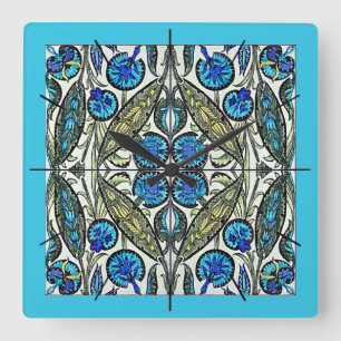 Relógio Quadrado Pulsos de disparo de William De Morgan Victorian