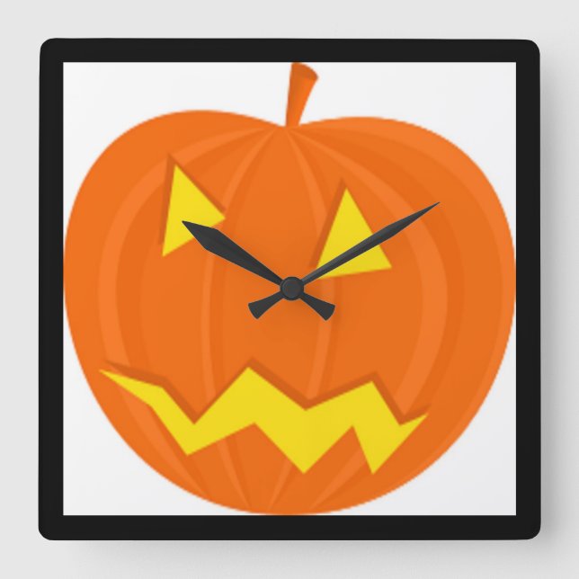 RELÓGIO QUADRADO PUMPKIN "FELIZ HALLOWEEN" (Frente)