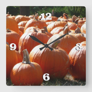 Relógio Quadrado Pumpkins Foto para Queda, Dia das Bruxas ou Ação d