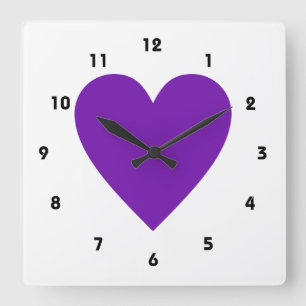 Relógio Quadrado Purple Heart