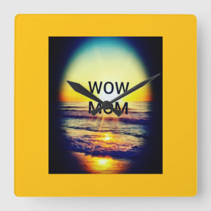 Relógio Quadrado Puxa Mãe Wall Clock