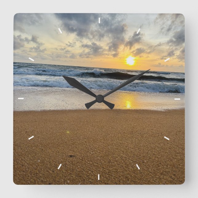 Relógio Quadrado Quadrado de presentes simples e simples de fotos p (Frente)