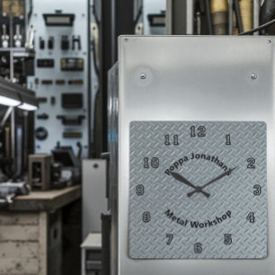 Relógio Quadrado Quadrado Personalizado de Padrão de Lug Metálica d