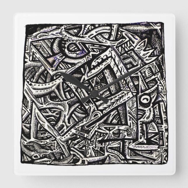 Relógio Quadrado Quadrado Um, de Brian Benson (Frente)