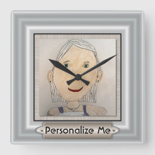 Relógio Quadrado Quadro feito sob encomenda para adicionar sua arte