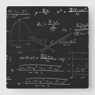 Relógio Quadrado Quadro-negro das estatísticas