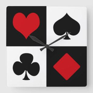 Relógio Quadrado Quatro ternos do cartão