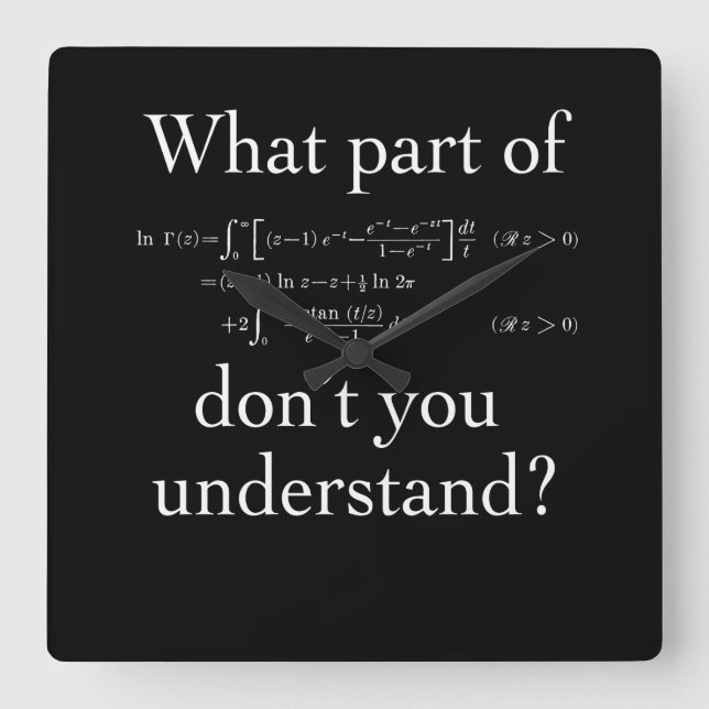 Relógio Quadrado Que parte de... Branco no escuro (Frente)