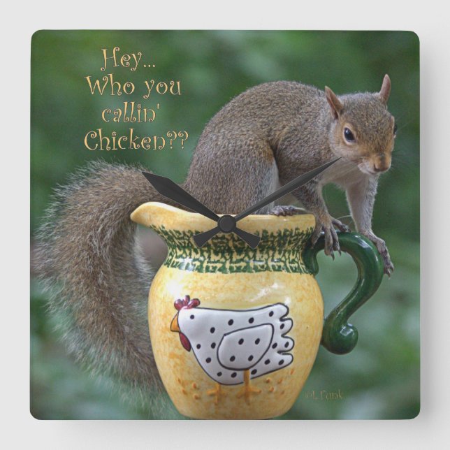 Relógio Quadrado Quem você galinha do callin? (Frente)