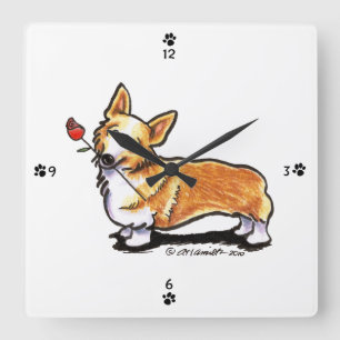 Relógio Quadrado Querido do Corgi