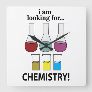 Relógio Quadrado Química Engraçado Estou Procurando Química
