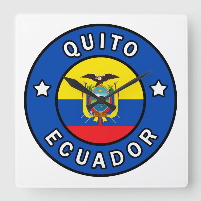 Relógio Quadrado Quito Equador (Frente)
