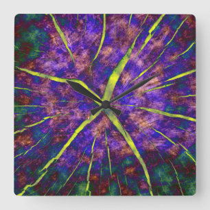 Relógio Quadrado Rachaduras a tempo