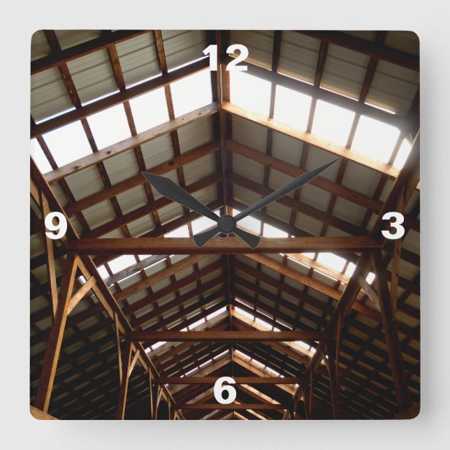 Relógio Quadrado Rafters (Frente)