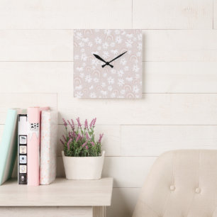 Relógio Quadrado Rainbow Daisy Dream #3 #dreamy #wall #art