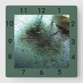 Relógio Quadrado Rainy Day Abstrato