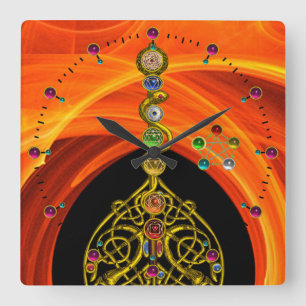 RELÓGIO QUADRADO RAIO DE ASCLEPIUS 7 CHAKRAS,YOGA, ENERGIA ESPIRITU