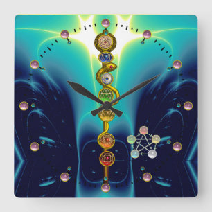RELÓGIO QUADRADO RAIO DE ASCLEPIUS 7 CHAKRAS,YOGA, ENERGIA ESPIRITU