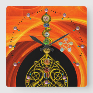 RELÓGIO QUADRADO RAIO DE ASCLEPIUS 7 CHAKRAS,YOGA, ENERGIA ESPIRITU