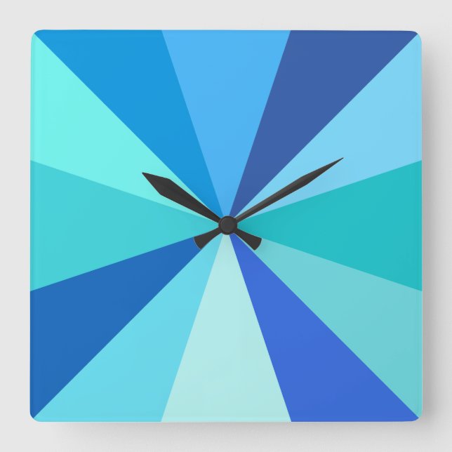 Relógio Quadrado Raios 60s geométricos Funky modernos do pop art no (Frente)