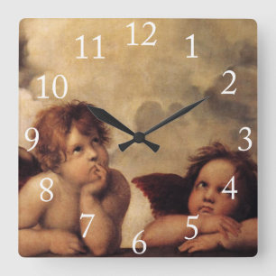 Relógio Quadrado Raphael,Sistina Cherub