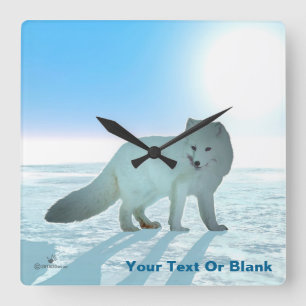 Relógio Quadrado Raposa Árctica