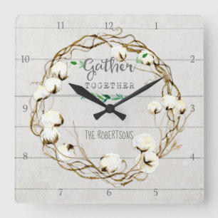 Relógio Quadrado Recolhimento rústico de madeira de Shiplap da cas