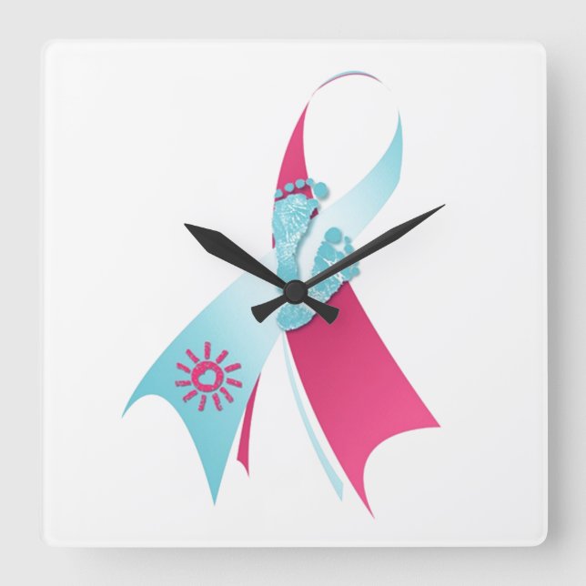 Relógio Quadrado reconhecimento de perda de criança (Frente)