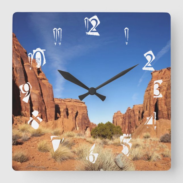 Relógio Quadrado Red Rock Canyon (Frente)