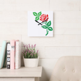 Relógio Quadrado Red Rose Flower Design – Classic Floral Beauty