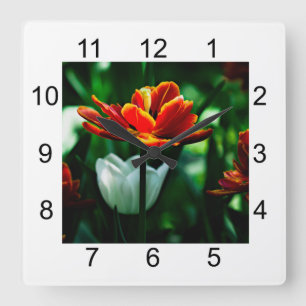 Relógio Quadrado Red Tulip - Sua Majestade o Rei