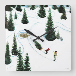 Relógio Quadrado Reduzindo a árvore