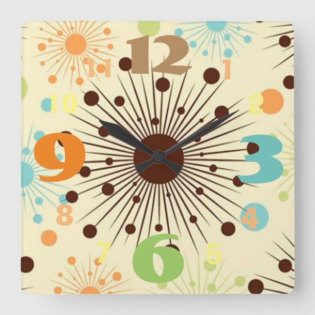 Relógio Quadrado Refrigere o pulso de disparo de parede retro do (Frente)