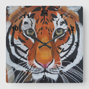 Relógio Quadrado Rei da Selva Pintura por Alfred Fox
