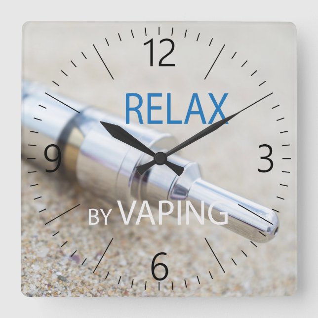 Relógio Quadrado Relaxe vaping (Frente)