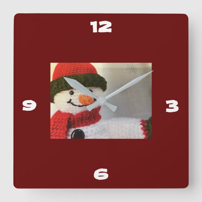RELÓGIO QUADRADO **RELÓGIO DO BONECA DE NEVE FOFO** (Frente)