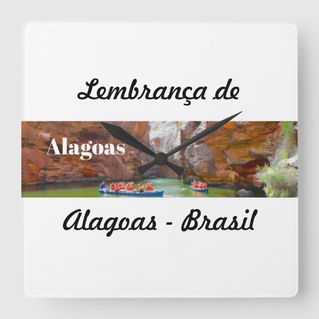 Relógio Quadrado Relogio lembrança de Alagoas (Frente)