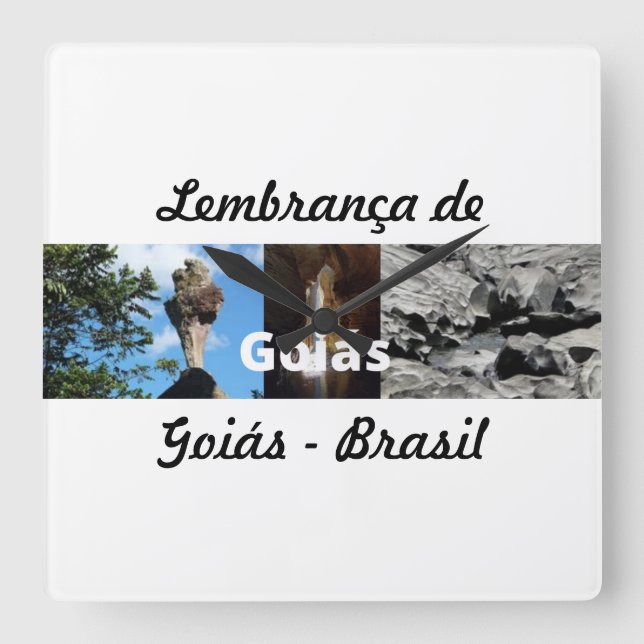 Relógio Quadrado Relogio lembrança de Goiás (Frente)