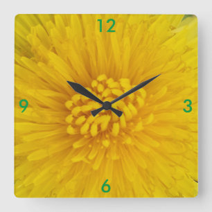 Relógio Quadrado Relógios de Flor Amarelo