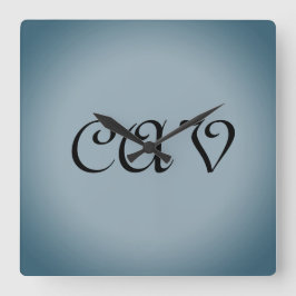 Relógio Quadrado Relógios e Relógios de Cinza Azul