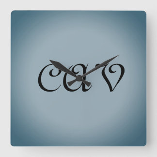 Relógio Quadrado Relógios e Relógios de Cinza Azul